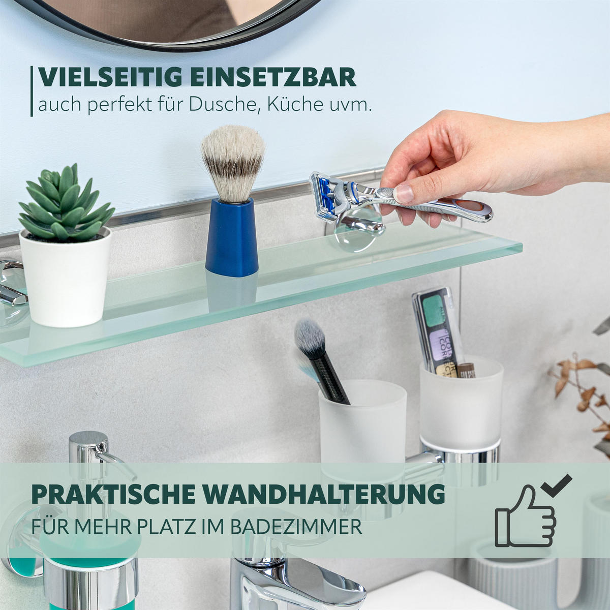 GLASABLAGE LUCENTE, Edelstahl, verchromt - Chromfarben, Metall (46/6/13cm) - bremermann