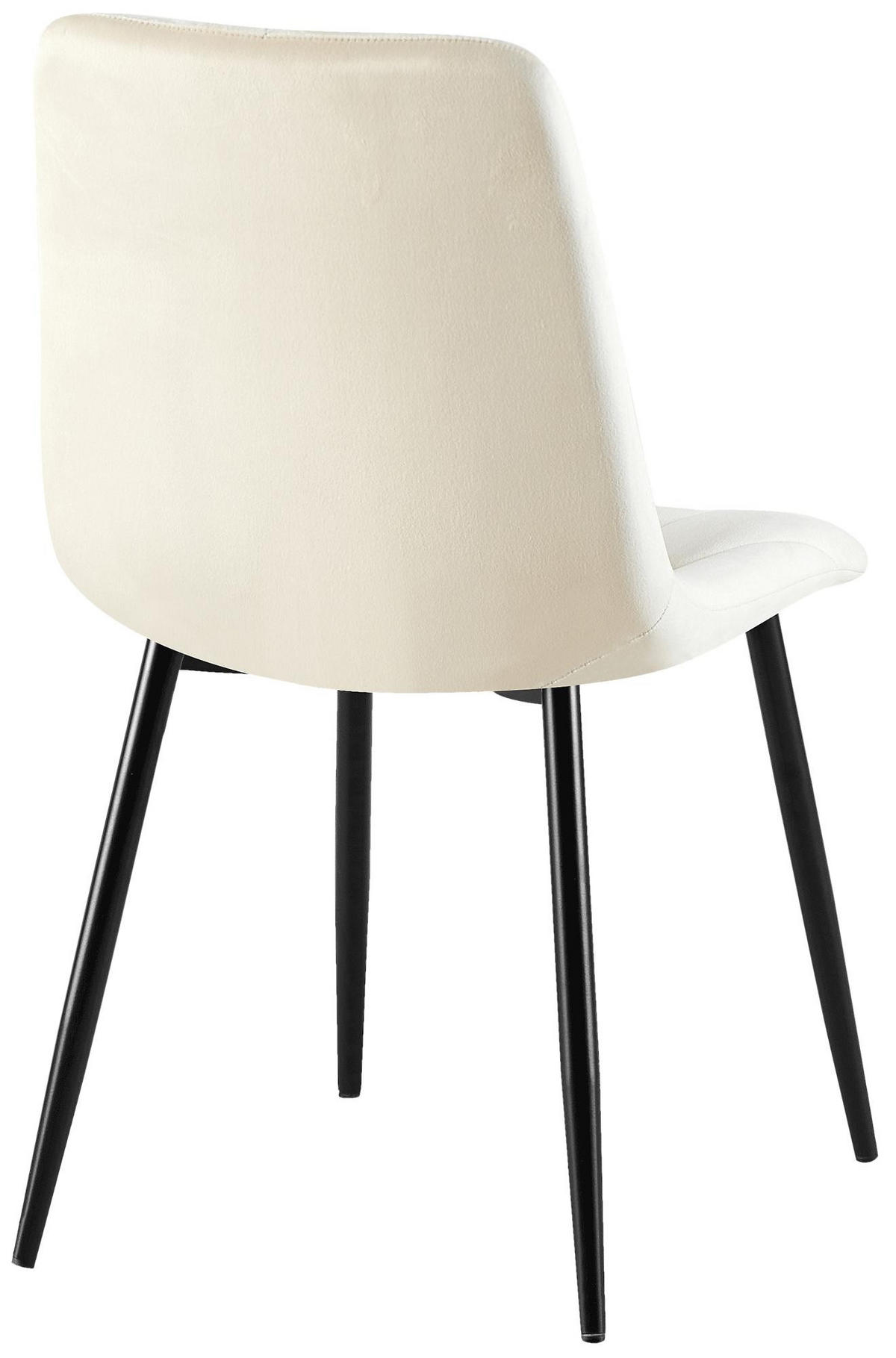 ESSZIMMERSTUHL Samt Creme - Creme/Schwarz, Textil/Metall (45/85/55cm) - CLP