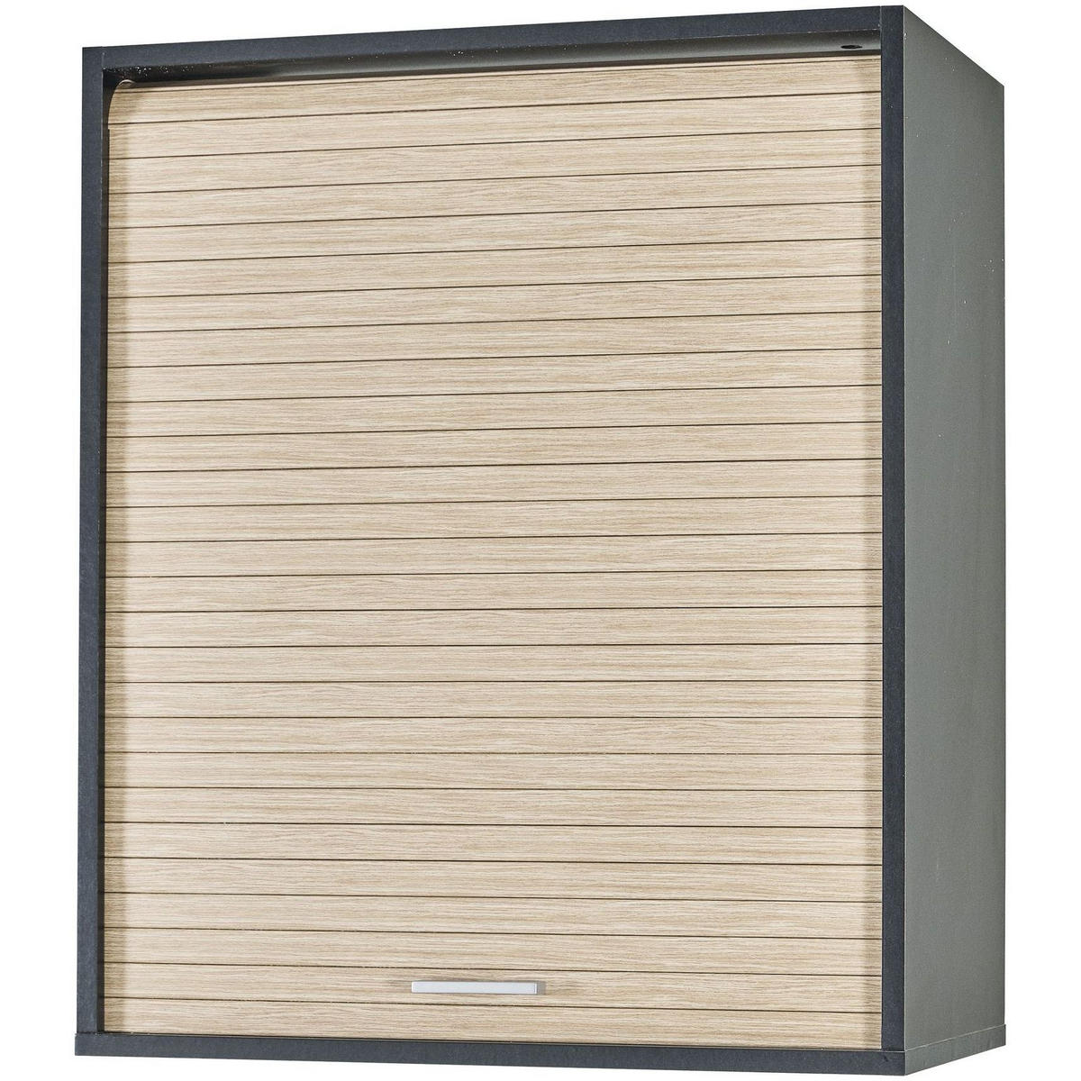 KÜCHENOBERSCHRANK mit Rolladentür 35/60/72cm - Schwarz, Holzwerkstoff (60/72/35cm) - Simmob