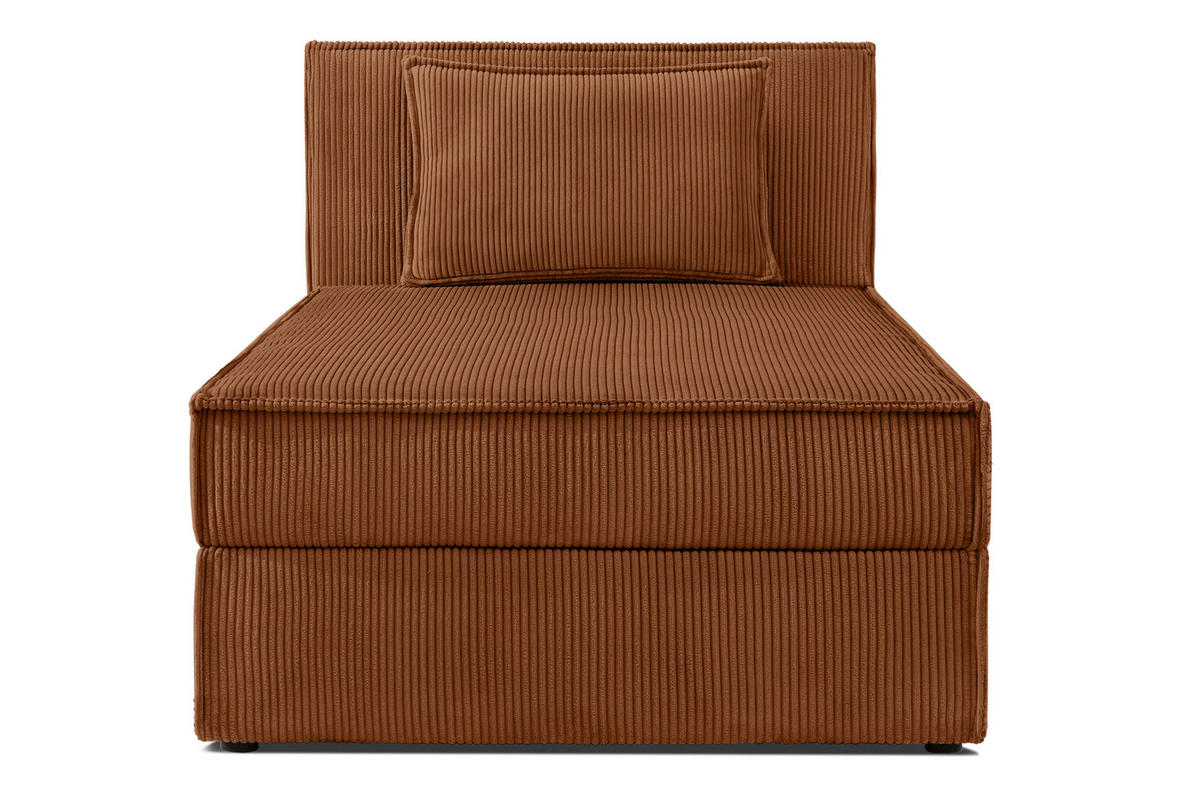 BOXSPRINGBETT ROTI Einzelbett, orange - Schwarz/Orange, Holz/Holzwerkstoff (90/200cm) - KONSIMO®