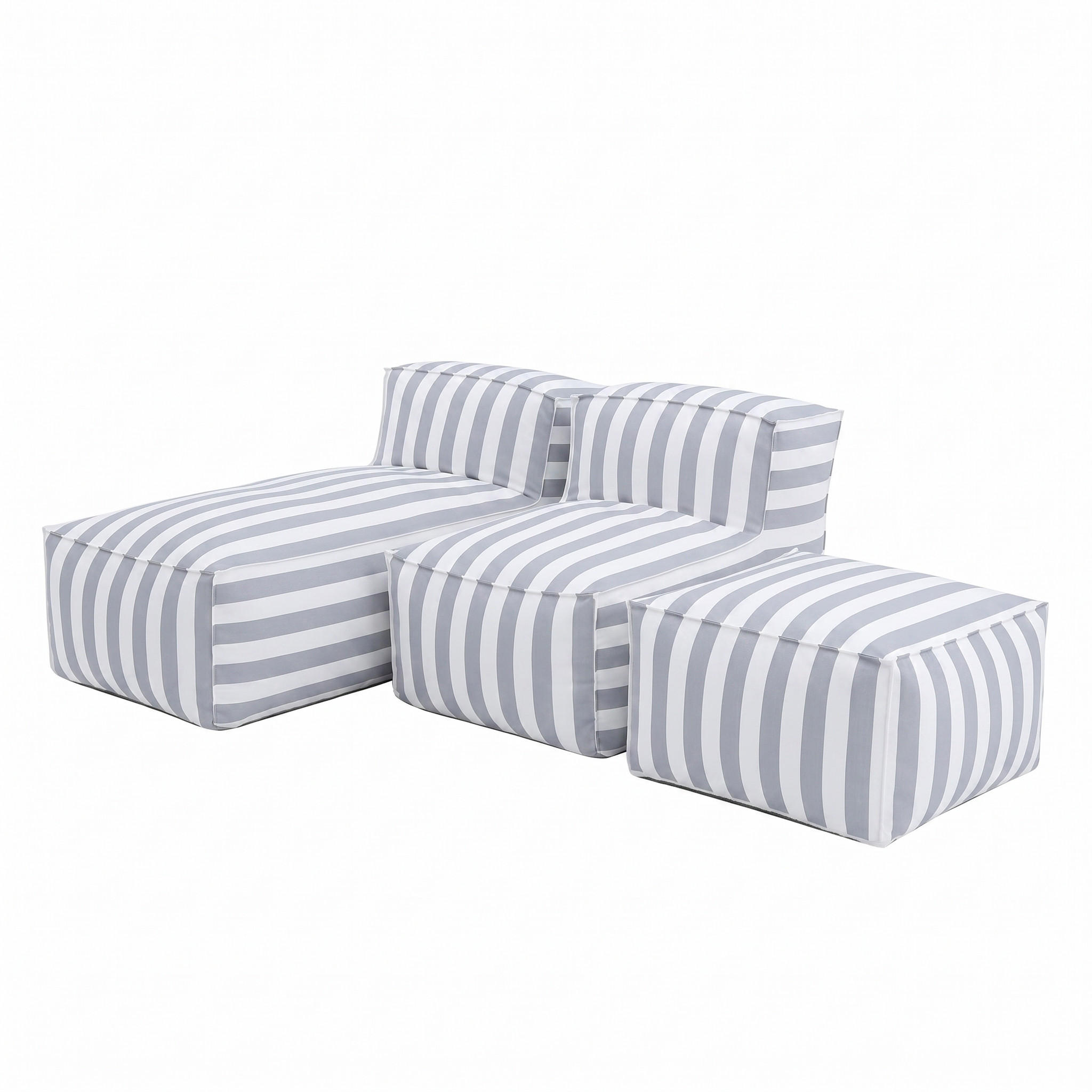 GARTENLOUNGE-SET SOFT SET 2 Grau - Grau, Textil - Muffo