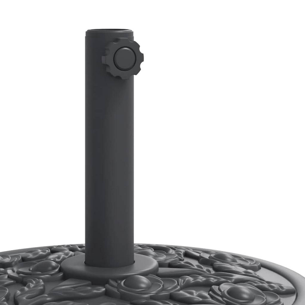 SONNENSCHIRMSTÄNDER Mit Rollen Für Ø38/48 Mm Mast 27 Kg Rund - Schwarz, Kunststoff (45/45cm) - vidaXL