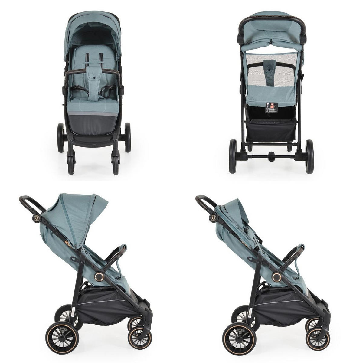 BUGGY Sommer grün Kinderbuggy, Sonnendach, EVA-Räder, verstellbar - Grün, Metall (95/58/110cm) - Moni