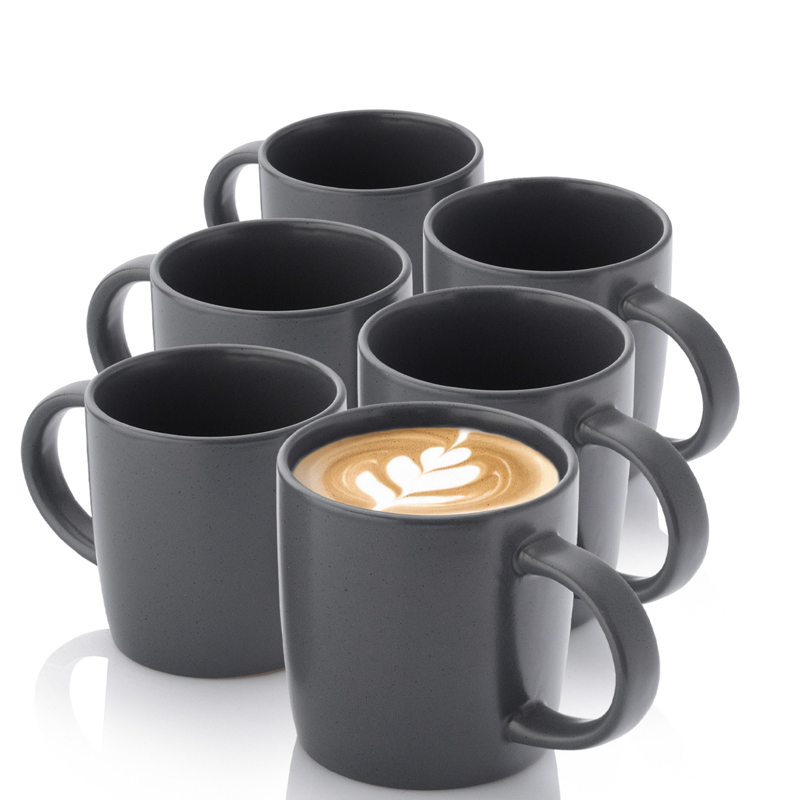 KAFFEEBECHER LEEDS NIGHTSKY - 6 teilig aus Steingut - Dunkelgrau, Stein (0.38L) - Sänger