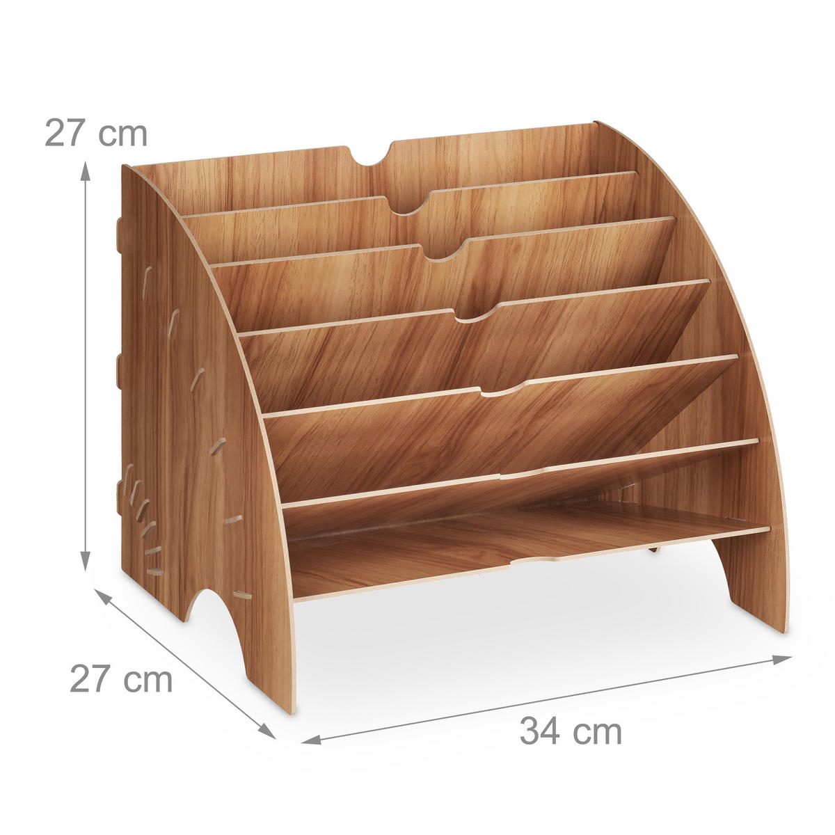 ULOŽENIE dokumentov - hnedá, kompozitné drevo (34/27/27cm) - Relaxdays