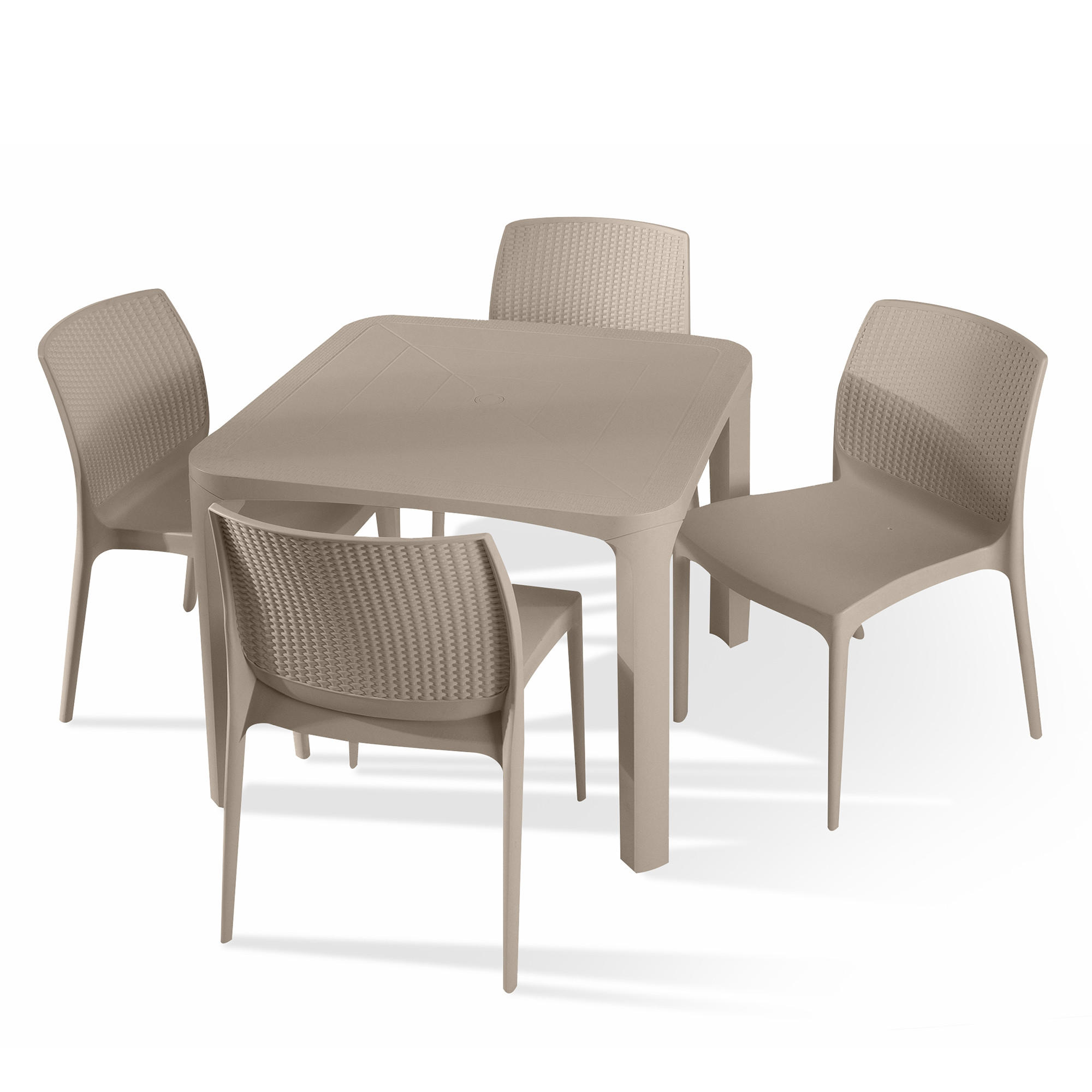 GARTENMÖBEL-SET LEOPSI, RANTU 5-tlg, Beige - Beige, Kunststoff - KONSIMO®
