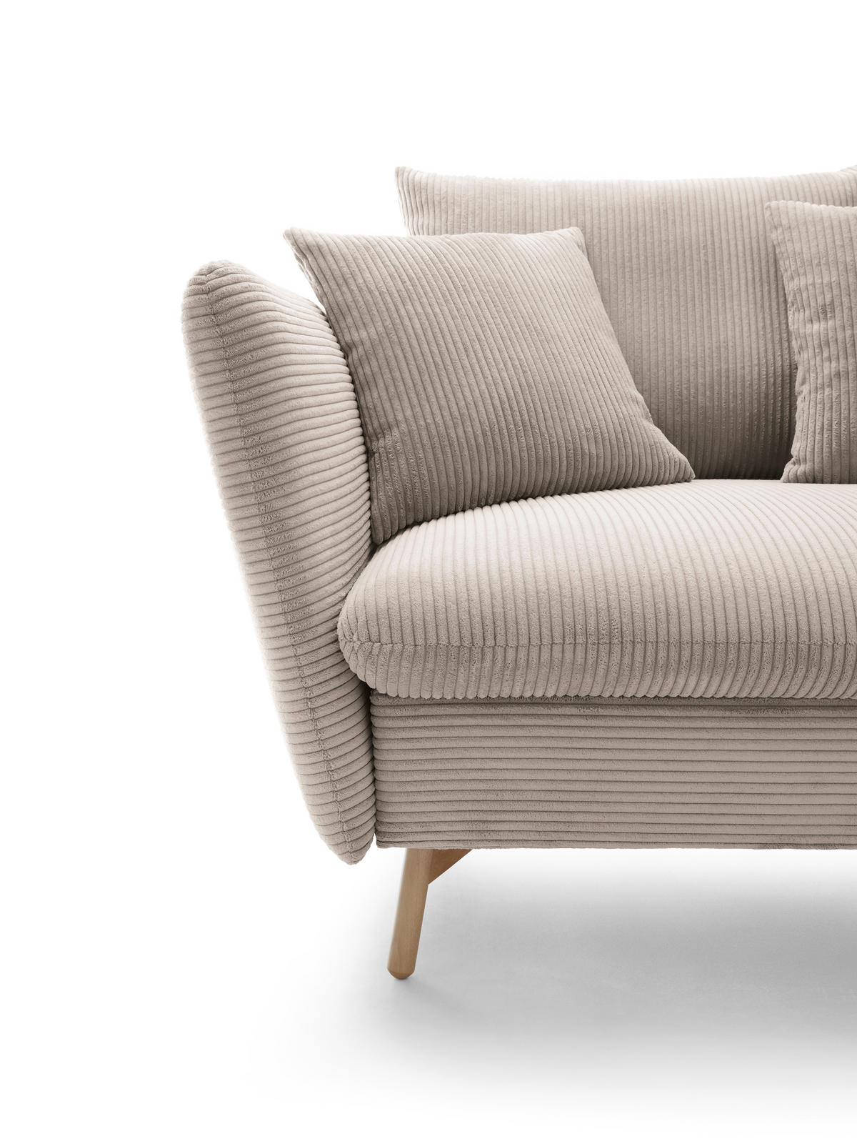 ECKSOFA Savona L-Form 260 cm, Cordstoff, Rechts, Beige - Beige, Holz (167/258cm) - Emporius