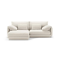 ECKSOFA links Torino aus strukturiertem Stoff elfenbein 3 Sitzplätze - Ecru, Textil (170/220cm) - Micadoni