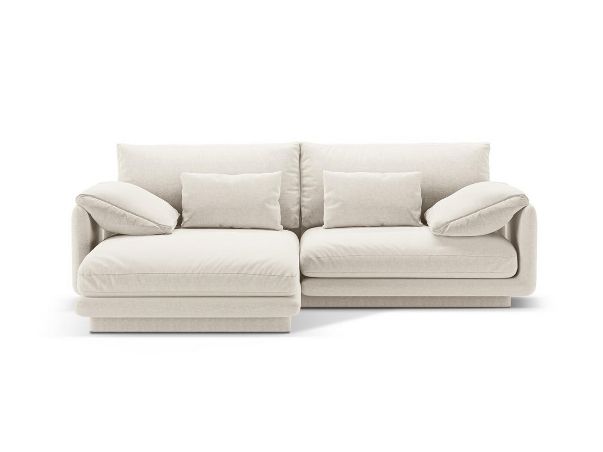 ECKSOFA links Torino aus strukturiertem Stoff elfenbein 3 Sitzplätze - Ecru, Textil (170/220cm) - Micadoni