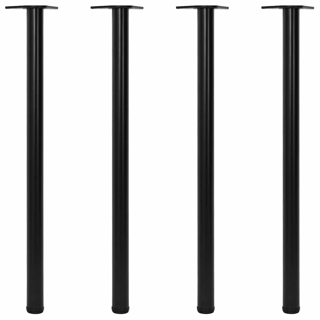 TISCHBEINE Liegen Füße 110 cm Schwarz Eisen - Schwarz, Metall (6/110/6cm) - vidaXL