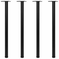 TISCHBEINE Liegen Füße 110 cm Schwarz Eisen - Schwarz, Metall (6/110/6cm) - vidaXL