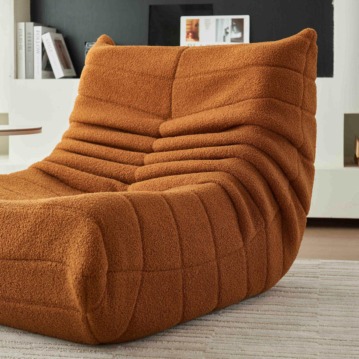 LIEGESESSEL 85/110/79 cm Orange Ergonomische Unterstützung für Schlafzimmer Wohnzimmer - Orange, Textil (110/79/85cm) - OKWISH