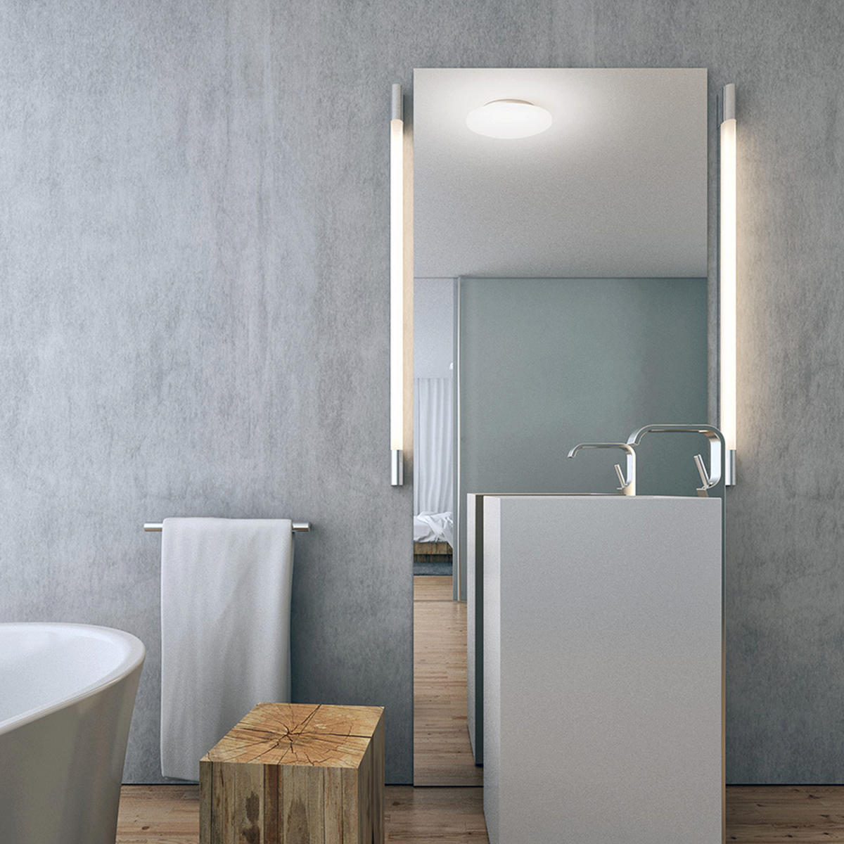 WANDLEUCHTE MIRANDA 120 Chrom 14 W IP44 - Chromfarben, Metall (20/25/15cm) - Rendl