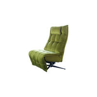 RELAXSESSEL MIKO Grün Velvet Relaxfunktion - Schwarz/Grün, Textil/Metall (75/115/94cm) - KAWOLA