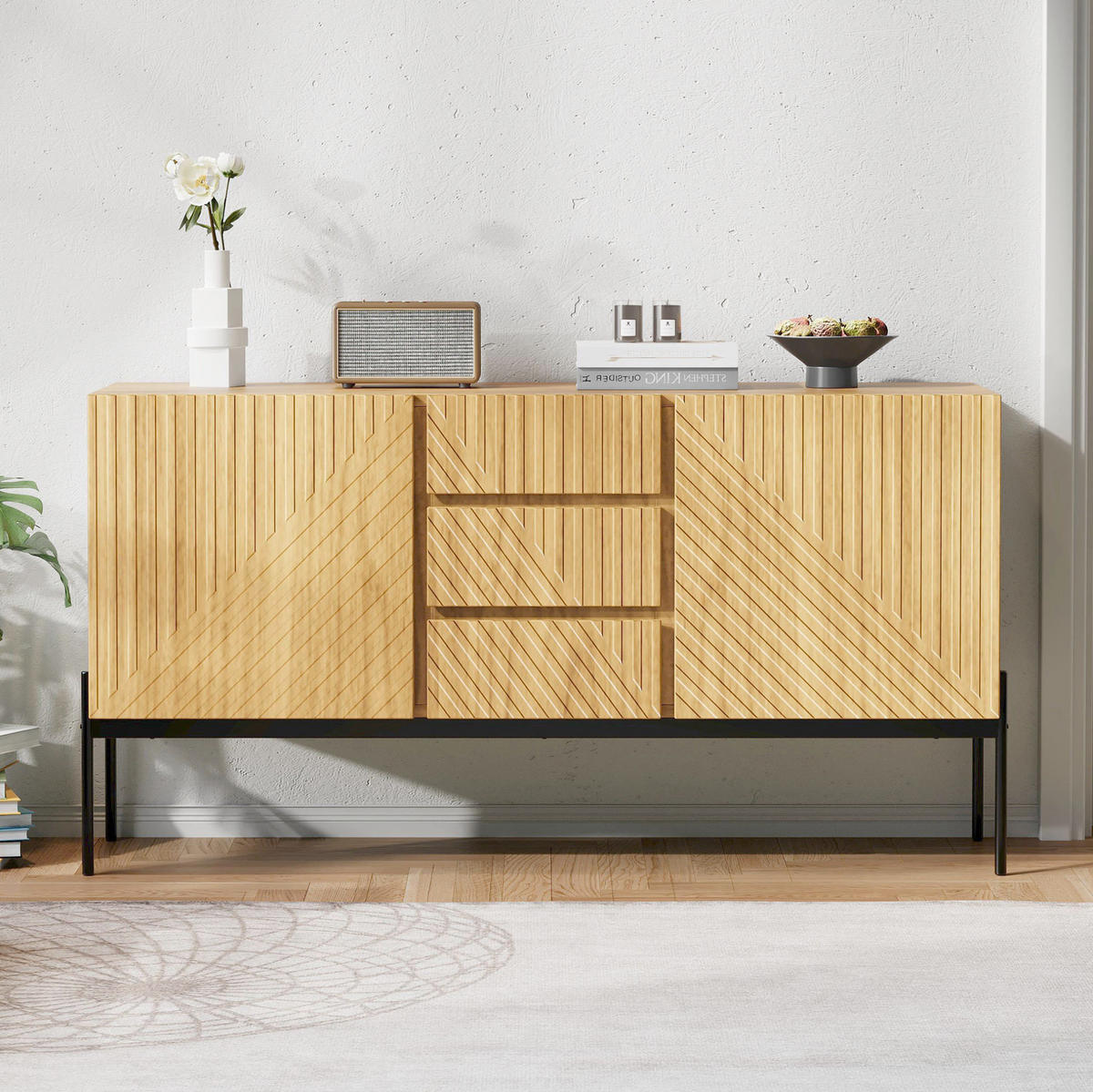 SIDEBOARD 140/40/75 cm Naturfarben aus Spanplatte mit höhenverstellbaren Einlegeböden - Naturfarben, Holzwerkstoff (40/75/150cm) - OKMYHOME