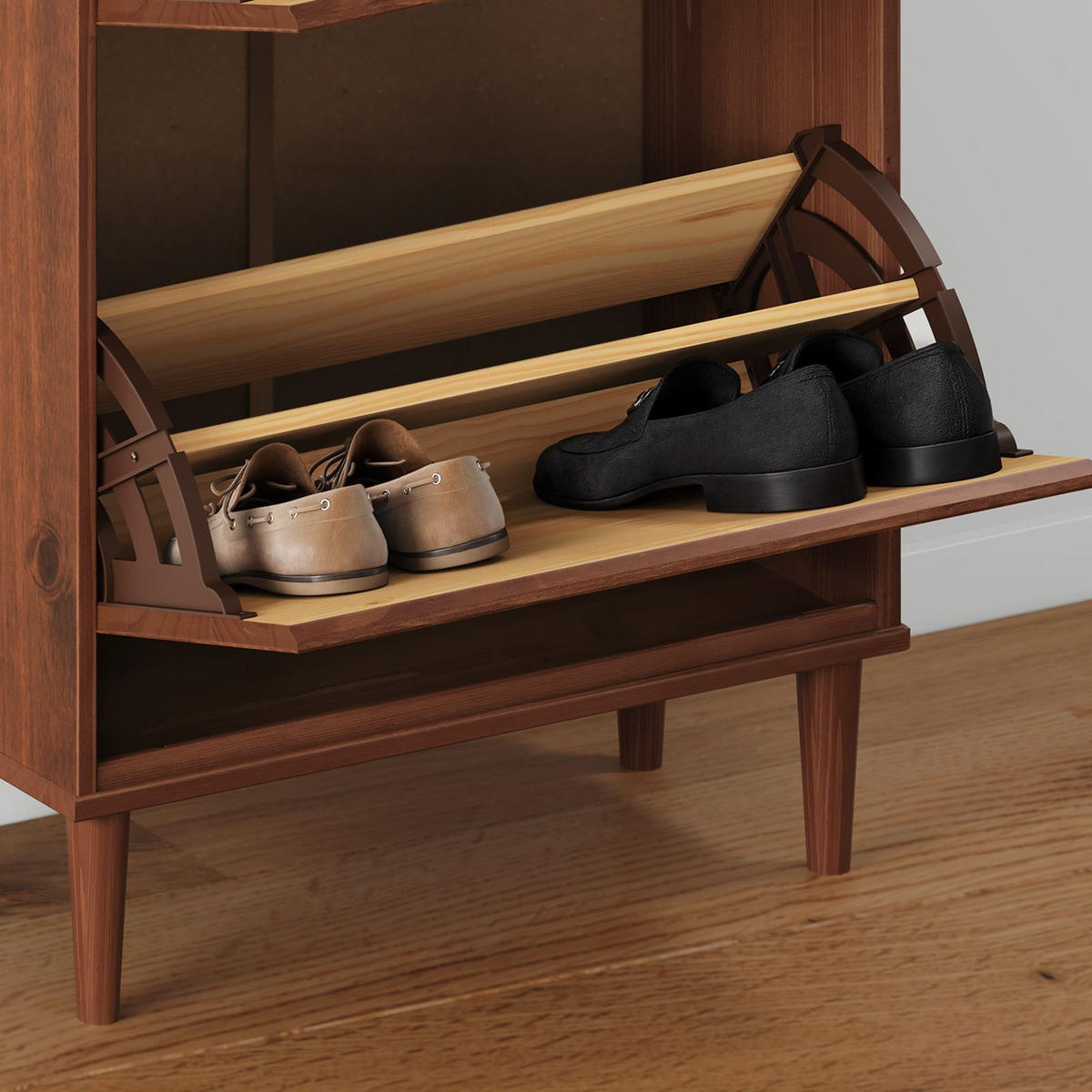 SCHUHKIPPER MIKKA - Kastanienfarben, Holz (59/96/25cm) - IDIMEX