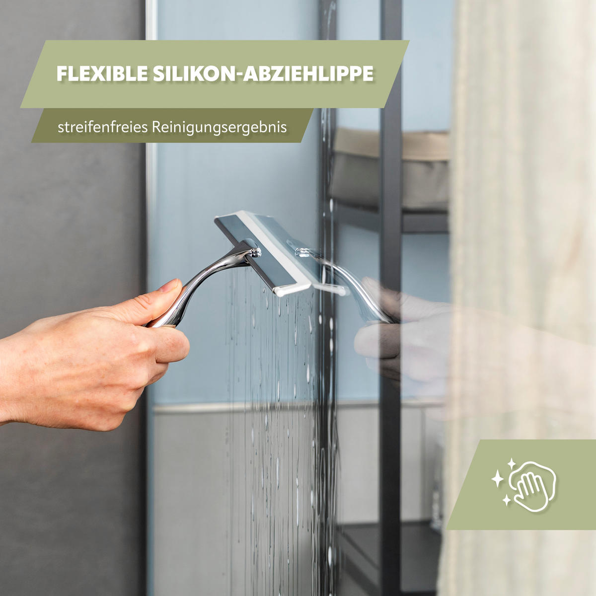 DUSCHABZIEHER LUCENTE TAPE verchromt - Chromfarben, Metall (26.5/17.5/2.5cm) - bremermann