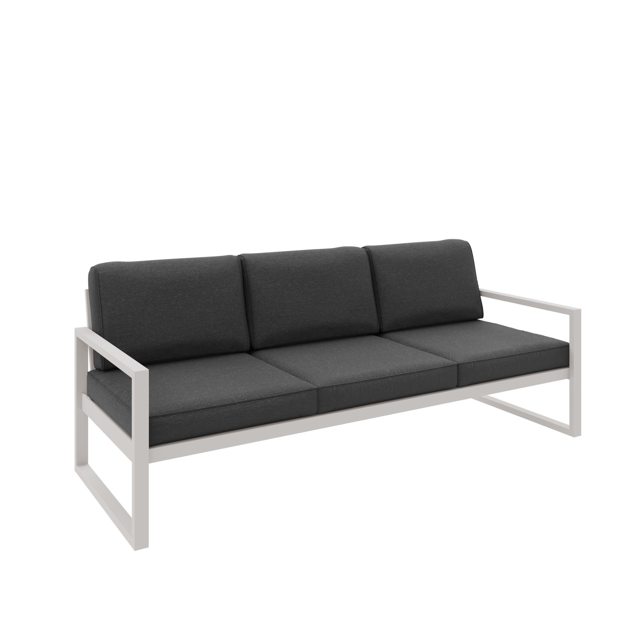 GARTENSOFA 3 Sitzer Madera 216x80cm, kaschmir, graubraun - Kaschmir/Braun, Kunststoff/Metall (216/86/80cm) - Margaret Hadas24