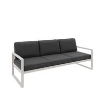 GARTENSOFA 3 Sitzer Madera 216x80cm, kaschmir, graubraun - Kaschmir/Braun, Kunststoff/Metall (216/86/80cm) - Margaret Hadas24