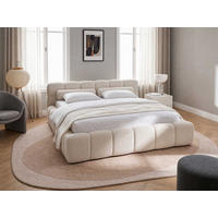 POLSTERBETT Miley Beige 140/200 cm Samt mit Bettkasten - Beige, Holz/Textil (140/200cm) - wonello