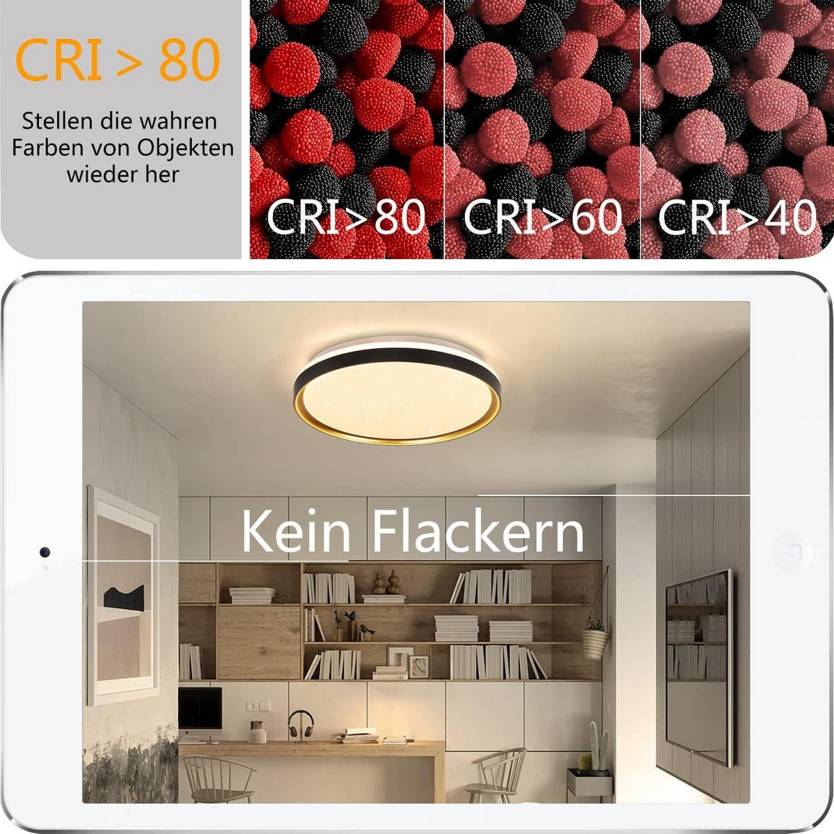 LED-DECKENLEUCHTE Niklas 40/40/6 cm - Schwarz, Metall (40/40/6cm) - Nettlife