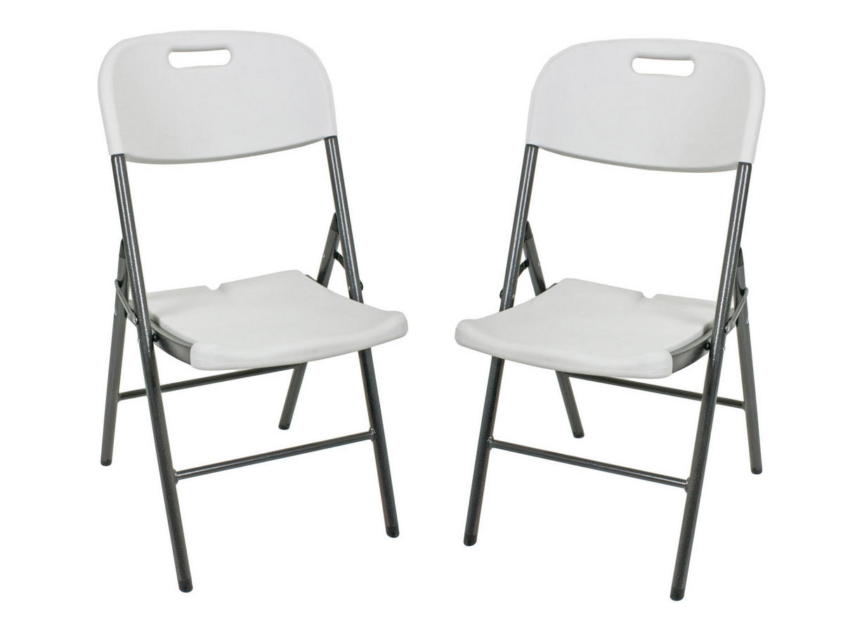GARTENSTUHL 2er Set Ida Klappstuhl - Weiß, Kunststoff (46/87/54cm) - DELUKE