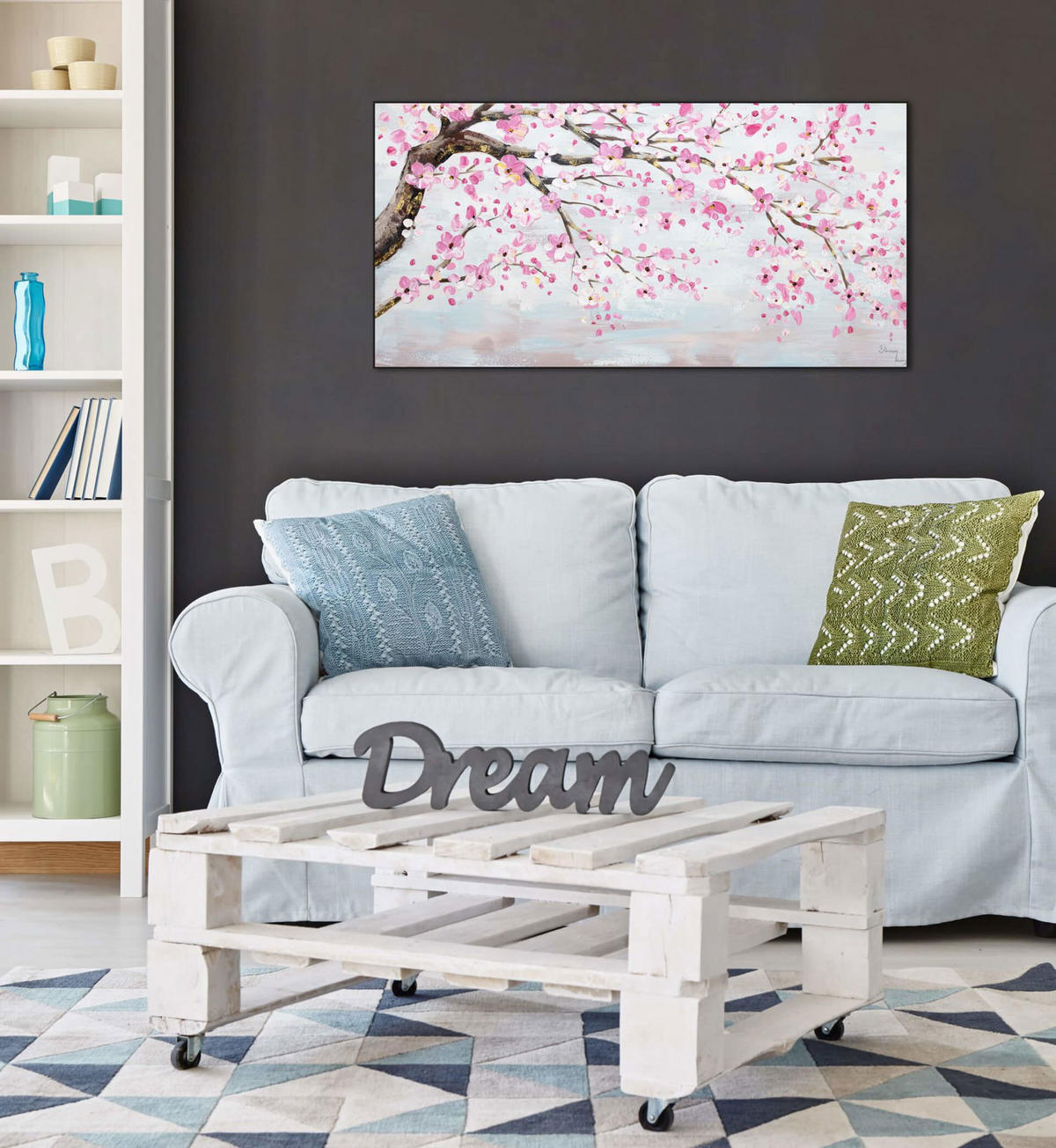 ÖLGEMÄLDE 120/60 cm - Pink, Holz/Textil (1.7/60cm) - KUNSTLOFT