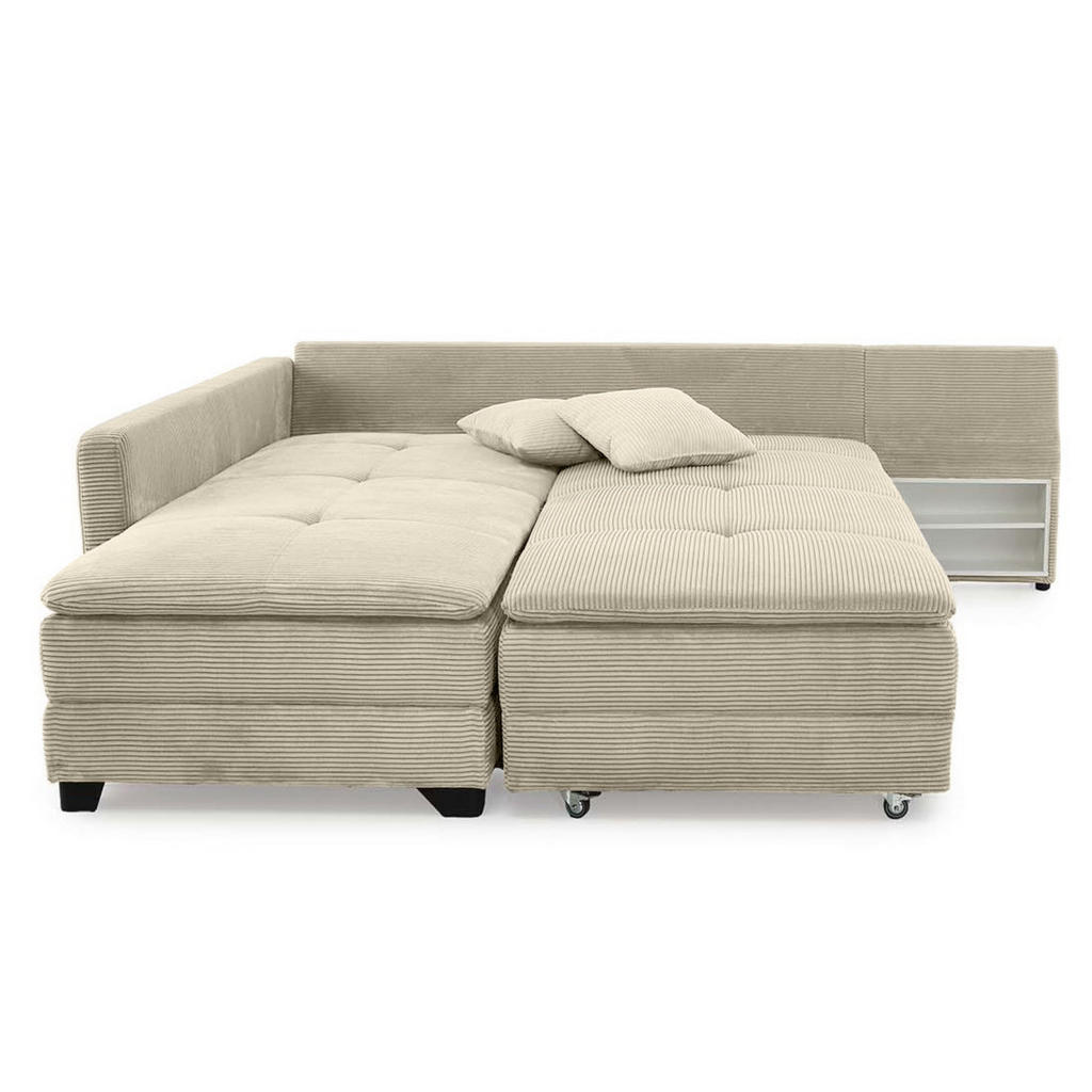 Thumbnail - luma-home Ecksofa-Dauerschläfer, Greige, Textil, 4-Sitzer, Füllung: Kaltschaum, L-Form,L-Form, 306x223 cm, Wohnzimmer, S...
