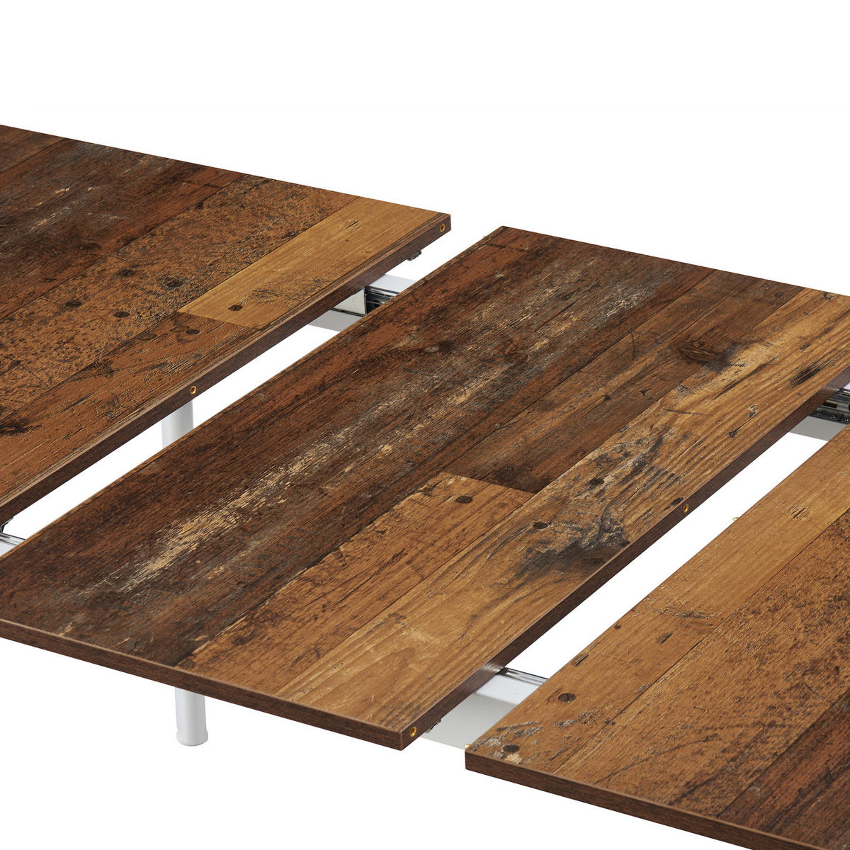 ESSTISCH OSKAR 120-160/80/76 cm Texas-Eiche - Weiß/Braun, Holzwerkstoff/Metall (80/120/76cm) - B&D Home