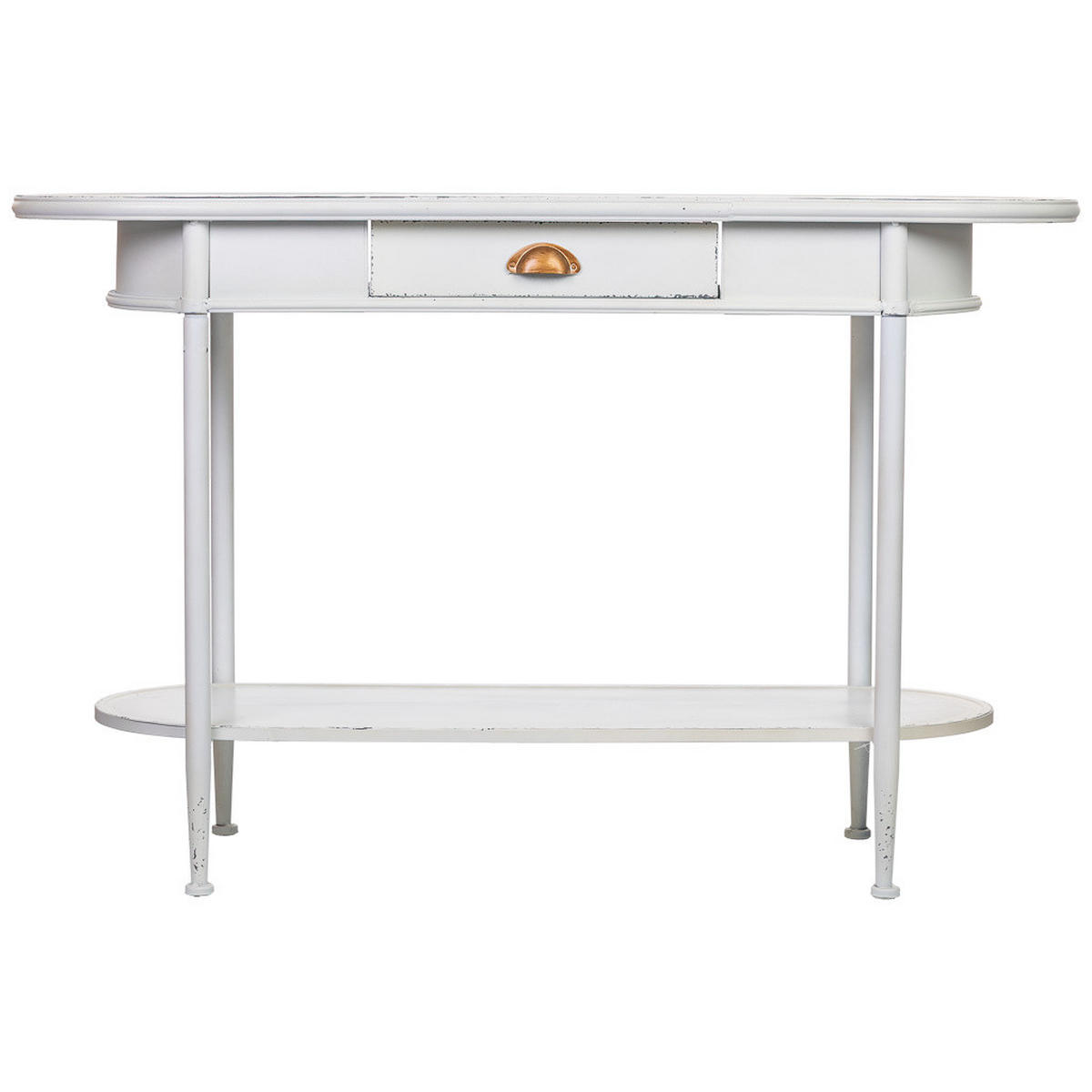 KONSOLENTISCH aus Metall, weiß, 120x41x75cm - Schwarz, Metall (41/120/75cm) - Wanderlust