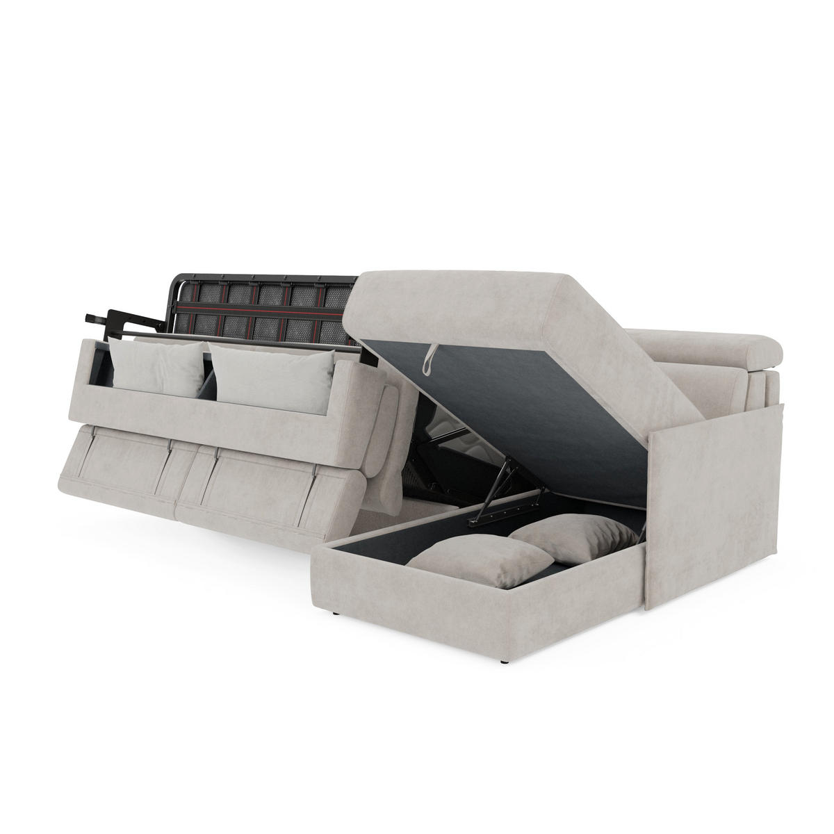 ECKSOFA Miryam - Weiß, Metall (272/98cm) - Divani.store