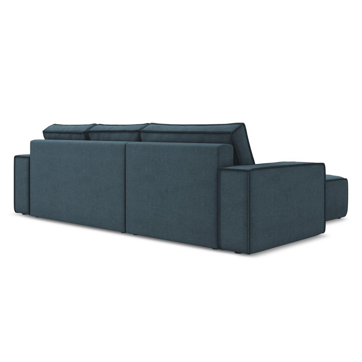 ECKSOFA mit Schlaffunktion Strukturstoff Stoff Blau - Blau/Blaugrau, Kunststoff/Textil (185/290cm) - LaMiaSofa
