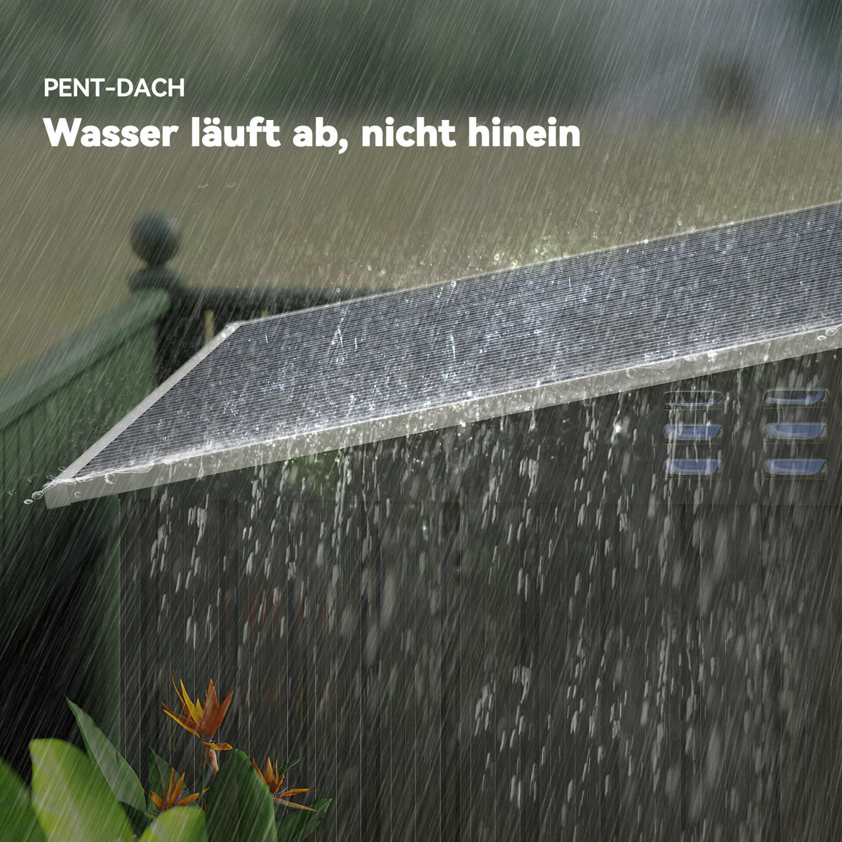 GARTENSCHUPPEN DE-08077 mit Fenster & Schiebetür Dunkelgrau - Dunkelgrau, Metall (122/182/195cm) - ComfortXL