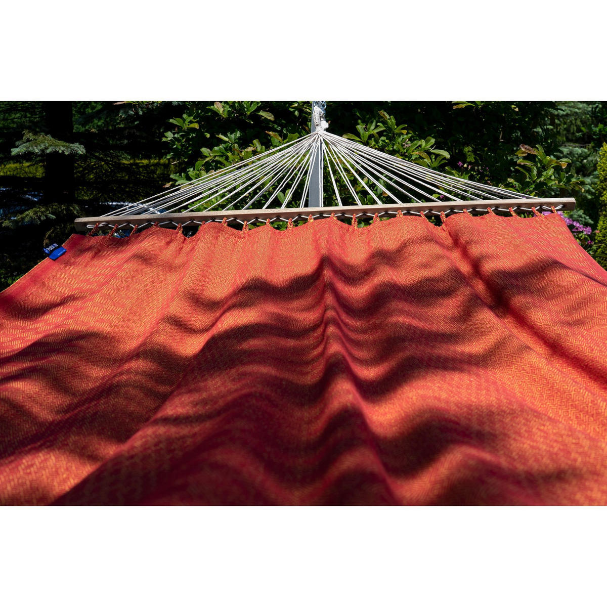 HÄNGEMATTE mit Verzinktem Gestell, 2 Personen, Stabhängematte, XL, 160 kg, Metall, Medelin Chilli, einfache Montage - Rot, Metall (370/130/120cm) - Potenza