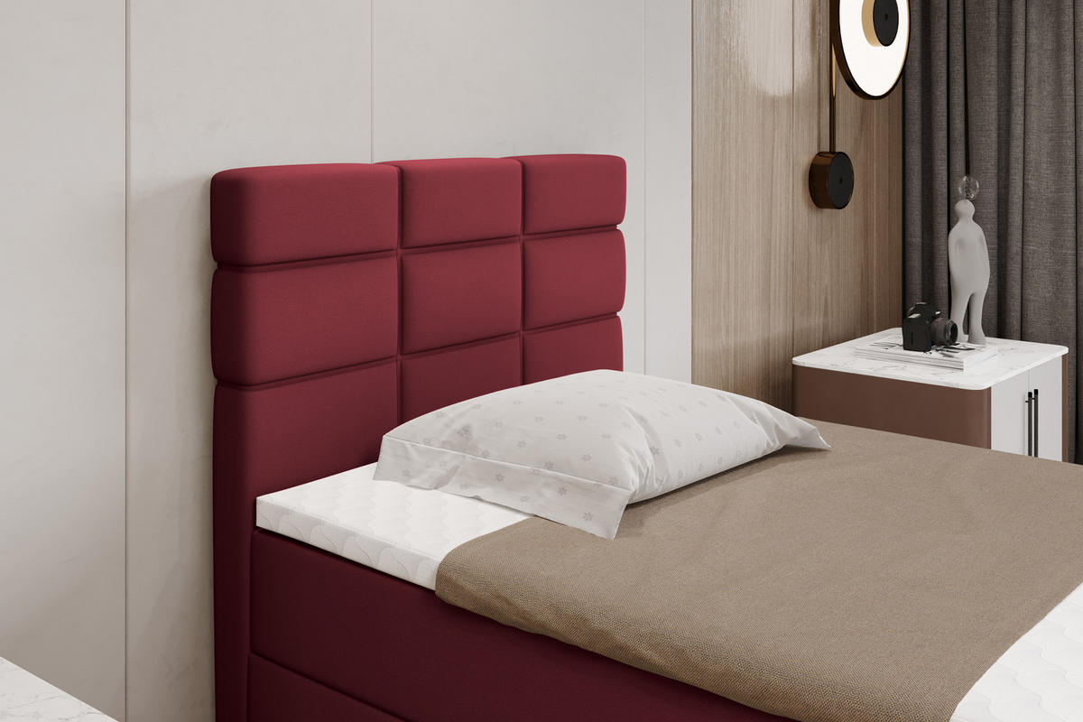 BOXBETT Reve 100 x 200 cm mit Bettkasten und Lattenrost ohne matratze - rot - Rot, Holz (100/200cm) - Panda Möbel