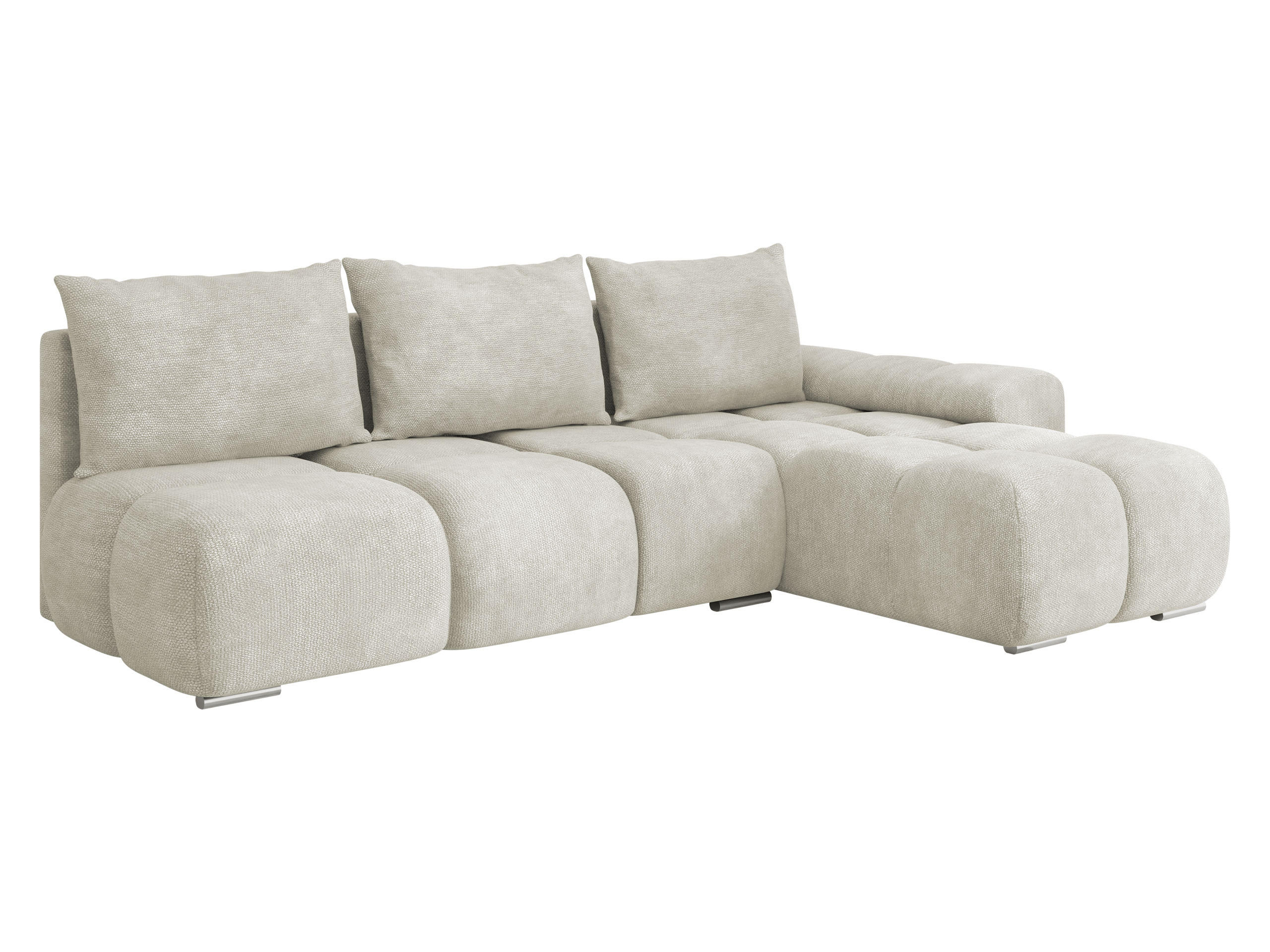 ECKSOFA Bestii, Seite: Rechts - Sandfarben/Schwarz, Holz/Kunststoff (270/183cm) - MIRJAN24