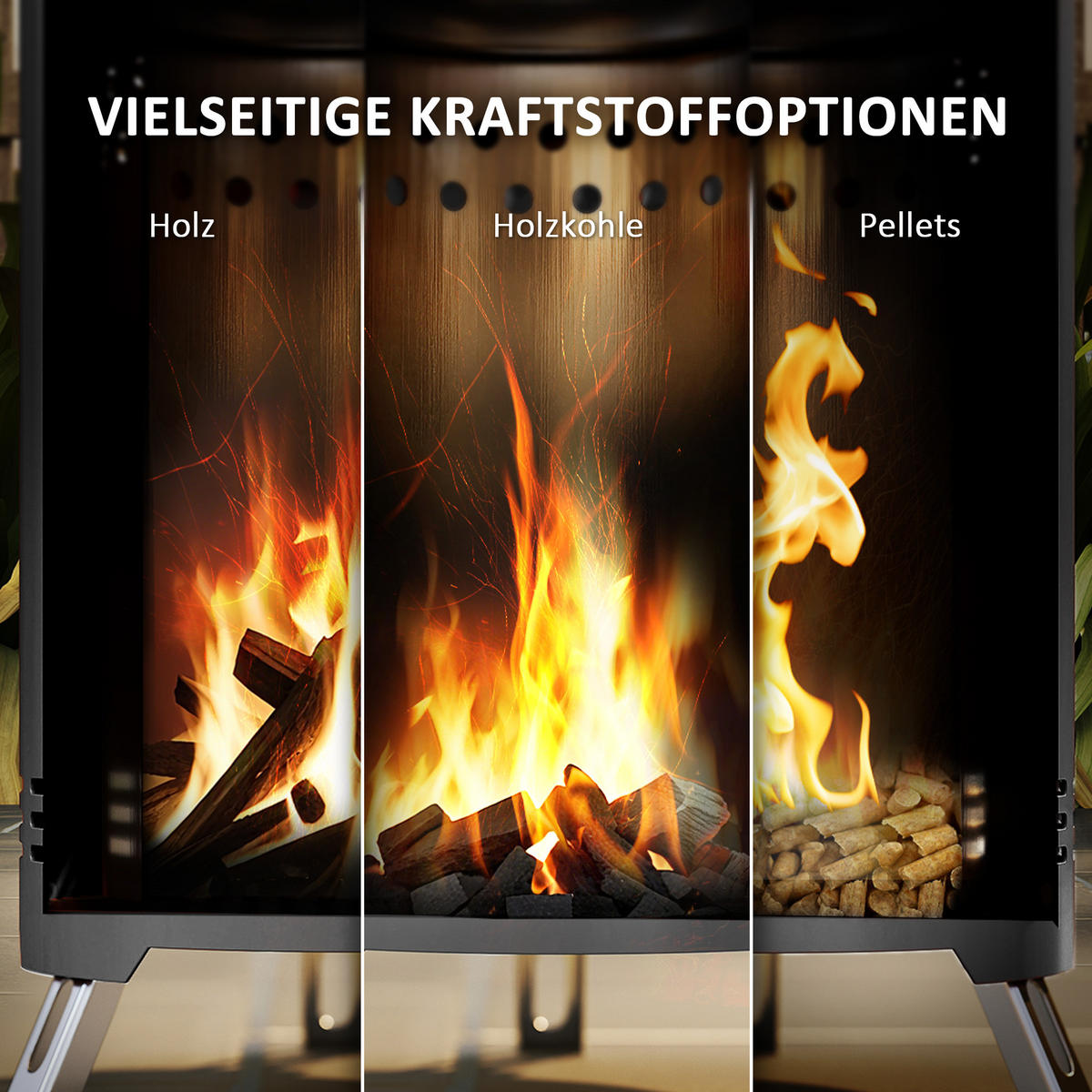 FEUERSCHALE Edelstahl Grau - Grau, Metall (16/25/16cm) - Outsunny