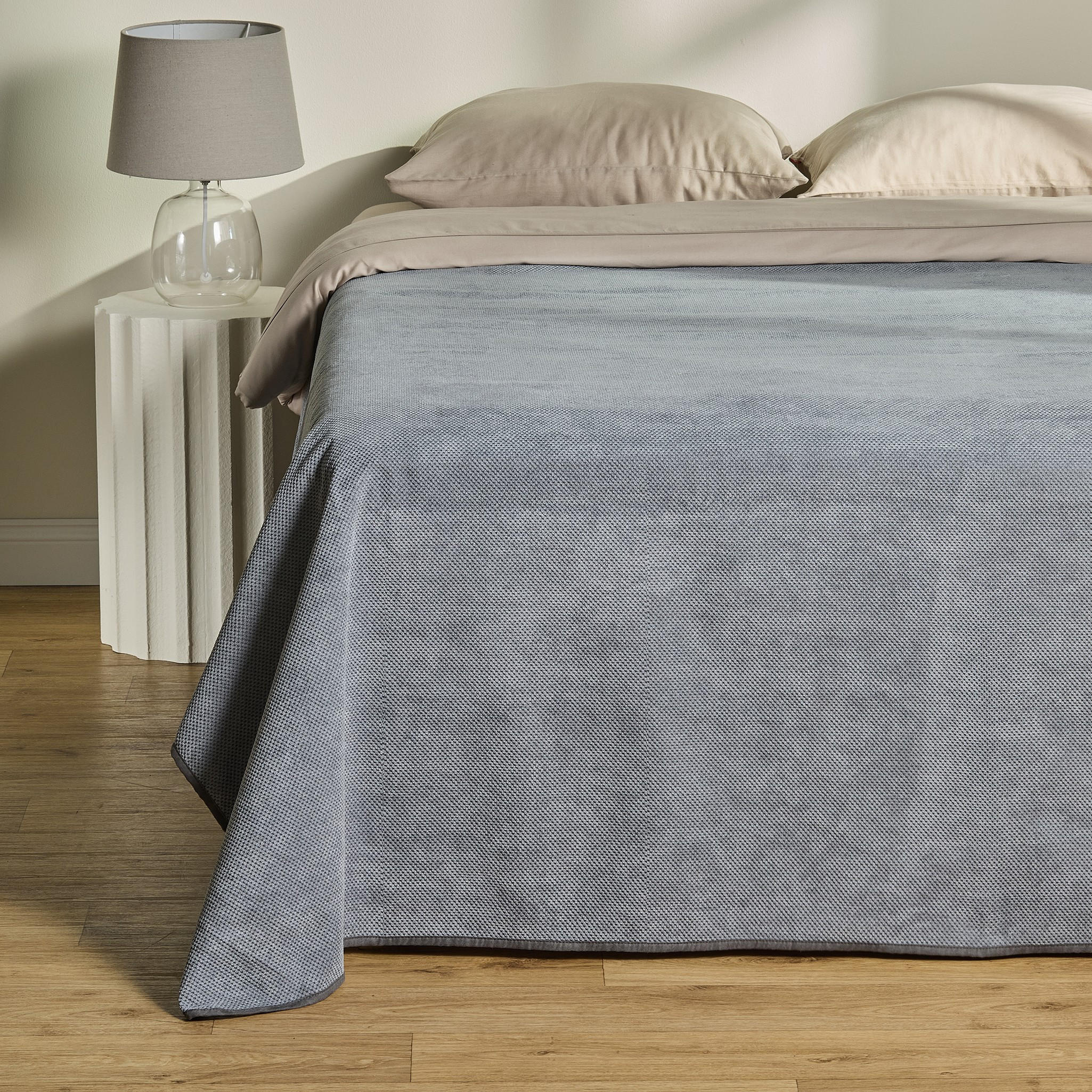 TAGESDECKE Kord - Dunkelgrau, Textil (200/220cm) - home&you
