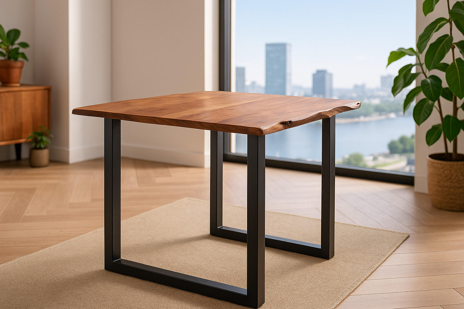 ESSTISCH LAURINA - Nussbaumfarben/Walnussfarben, Holz/Metall (80/80/77cm) - SAM