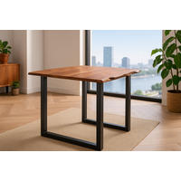 ESSTISCH LAURINA - Nussbaumfarben/Walnussfarben, Holz/Metall (90/90/77cm) - SAM