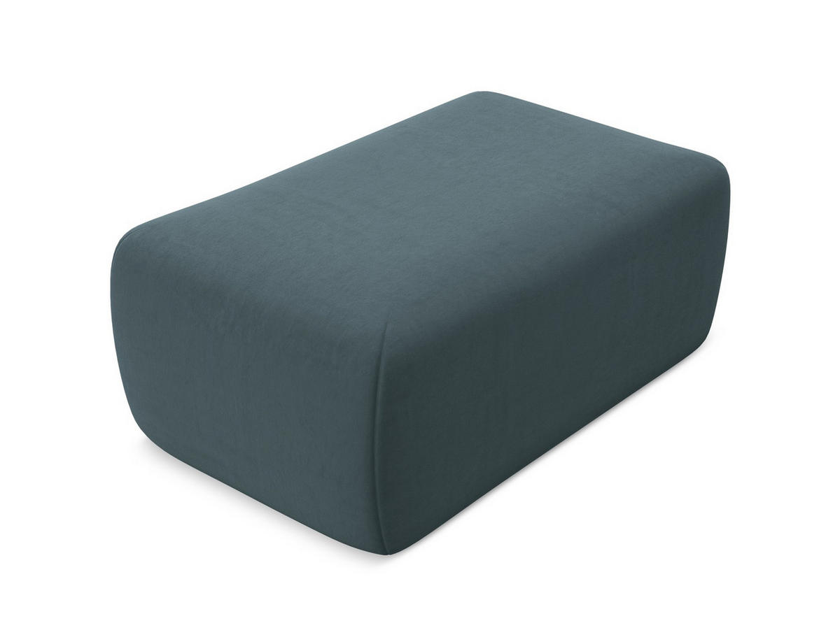 POUF Samt Stoff Blau - Blau/Petrol, Kunststoff/Textil (102/40/62cm) - Makamii