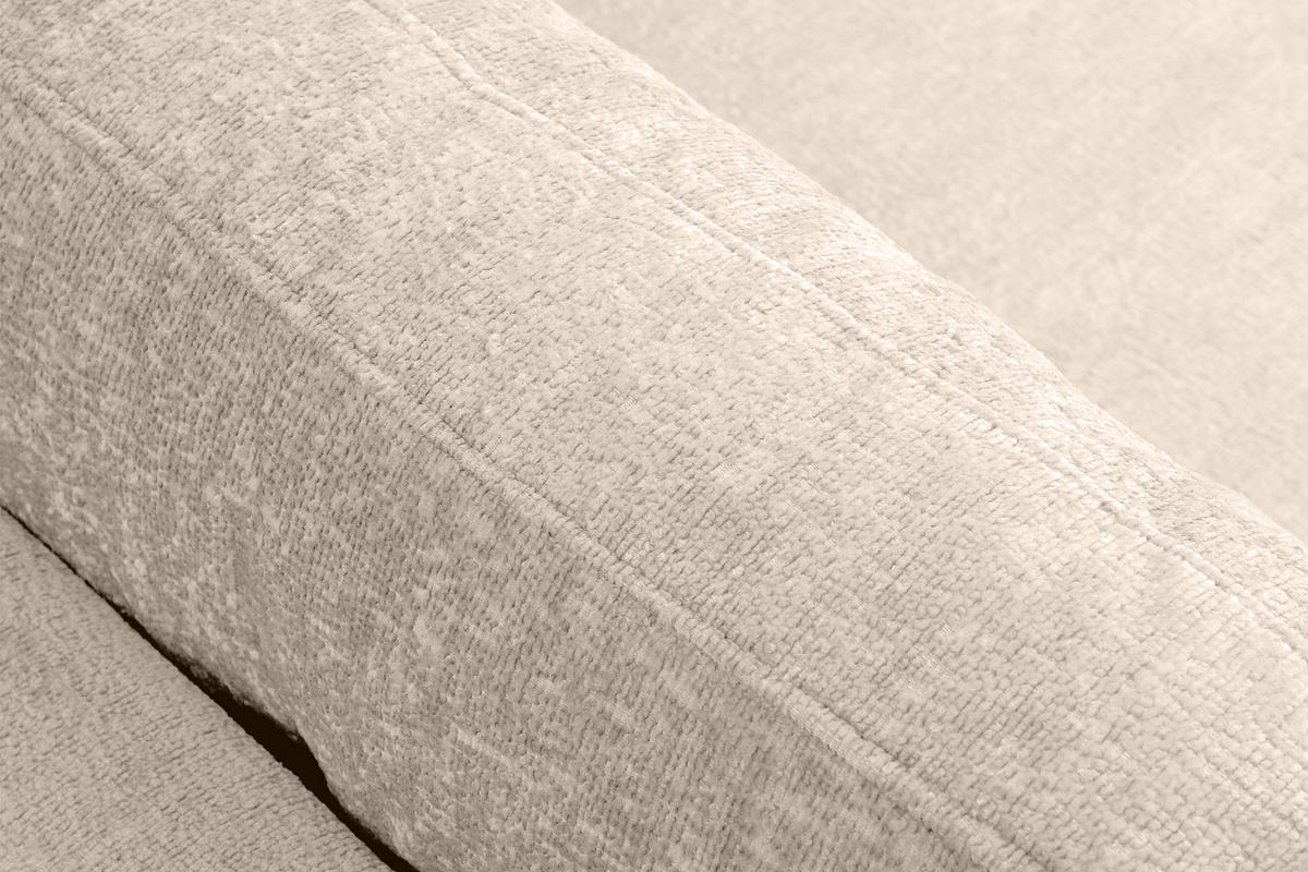 3-SITZER-SCHLAFSOFA ERISO mit weiche Sitzfläche und hohe Rückenlehne, Chenille-Stoff, ecru - Ecru/Braun, Textil (220/80/100cm) - KONSIMO®