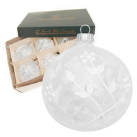 CHRISTBAUMKUGELN Floral Xmas Weiß 8cm (Glas / 6 Stk.) - Weiß, Glas (8/8/8cm) - Krebs Glas Lauscha