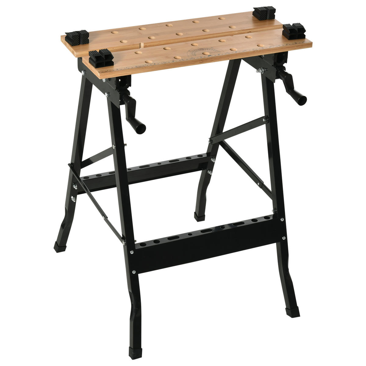WERKBANK DE-18998 klappbar mit 4 Schraubzwingen Schwarz - Schwarz, Metall (60.5/78/63.5cm) - ComfortXL
