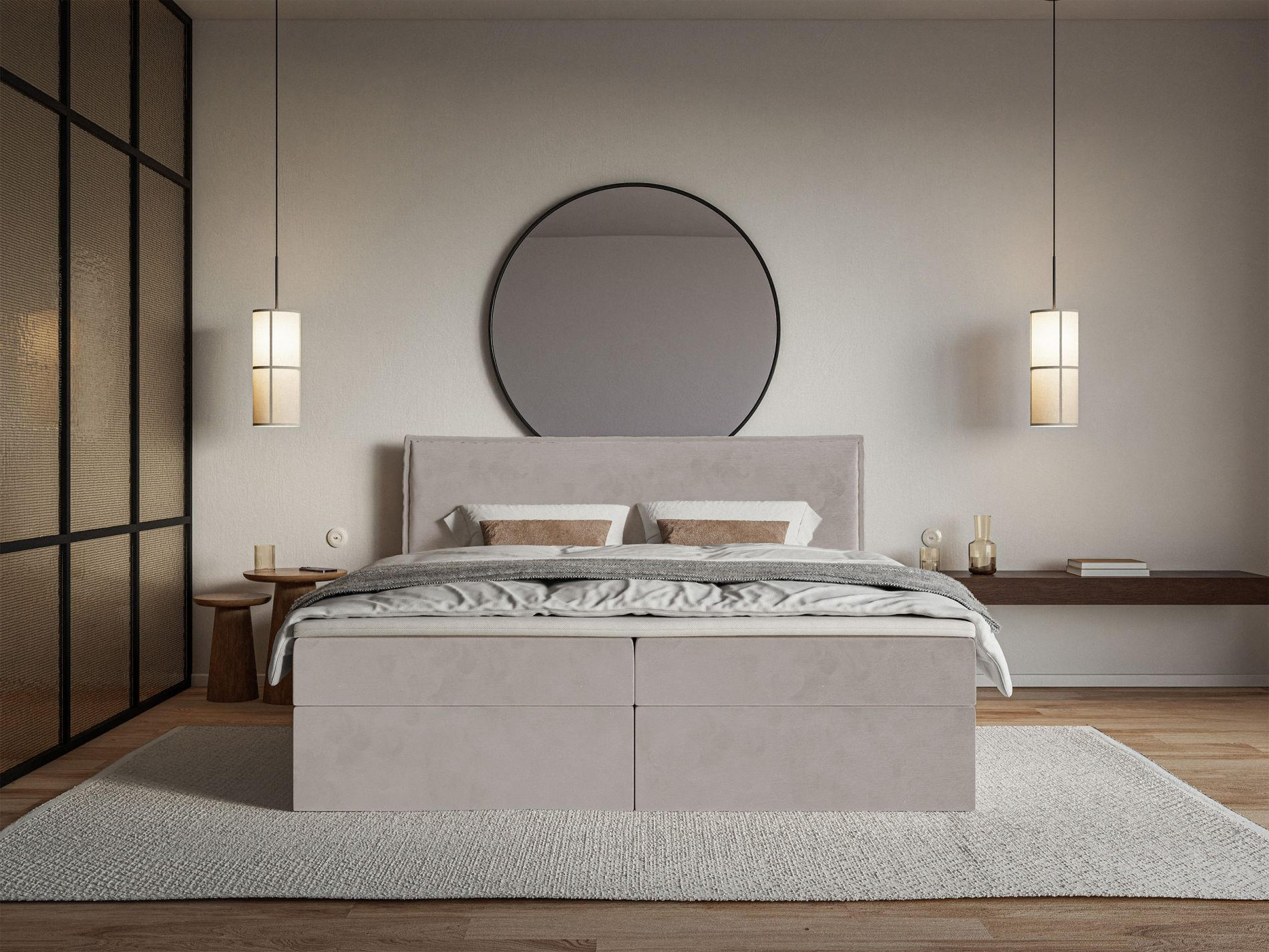 BOXBETT Softie Taupe Velours wasserabweisend 180x200 cm - Graubraun, Textil (180/200cm) - Selsey