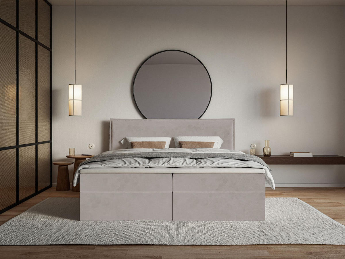 BOXBETT Softie Taupe Velours wasserabweisend 140x200 cm - Graubraun, Textil (140/200cm) - Selsey
