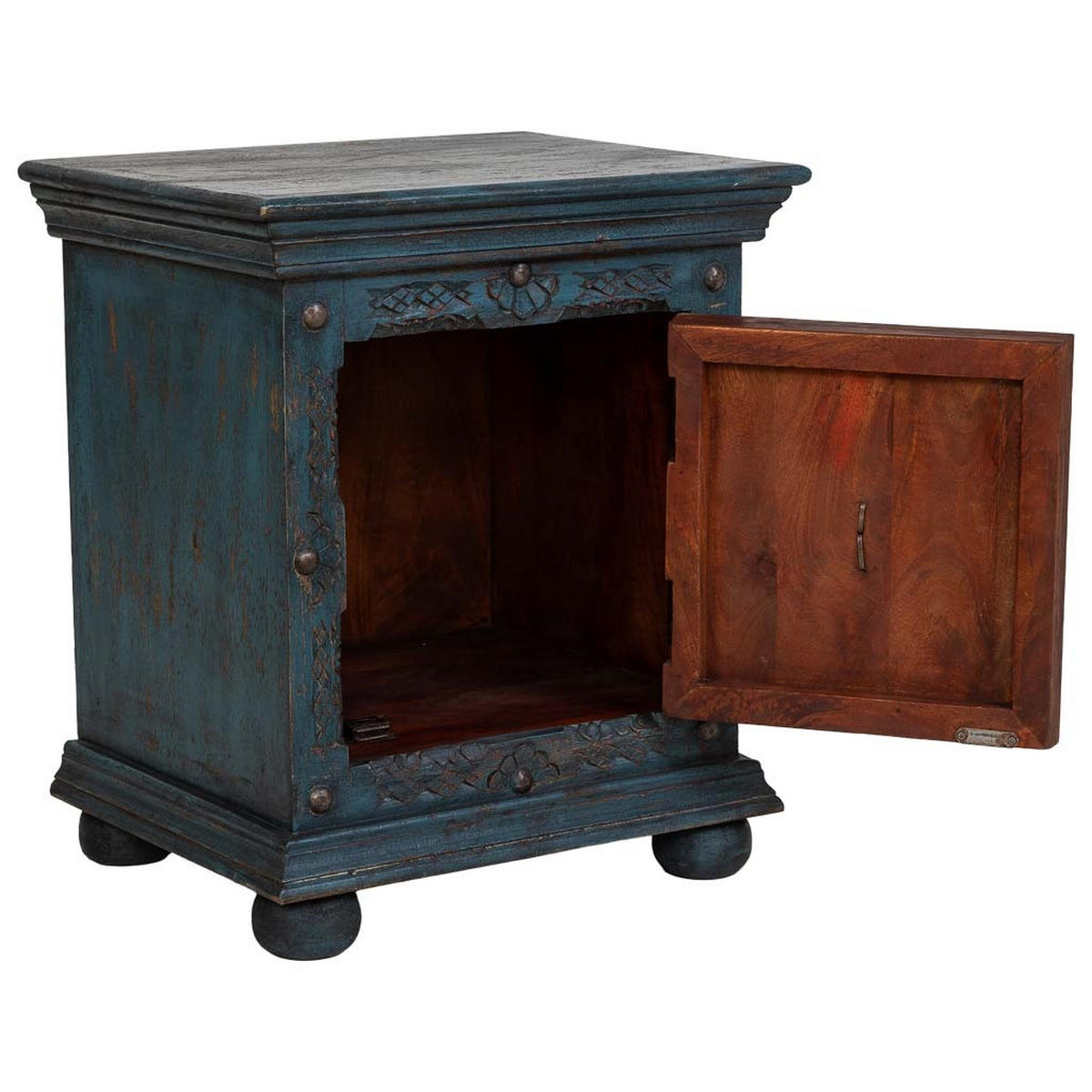 NACHTTISCH aus holz 50x40x59cm - Blau, Holz (50/59/40cm) - Wanderlust