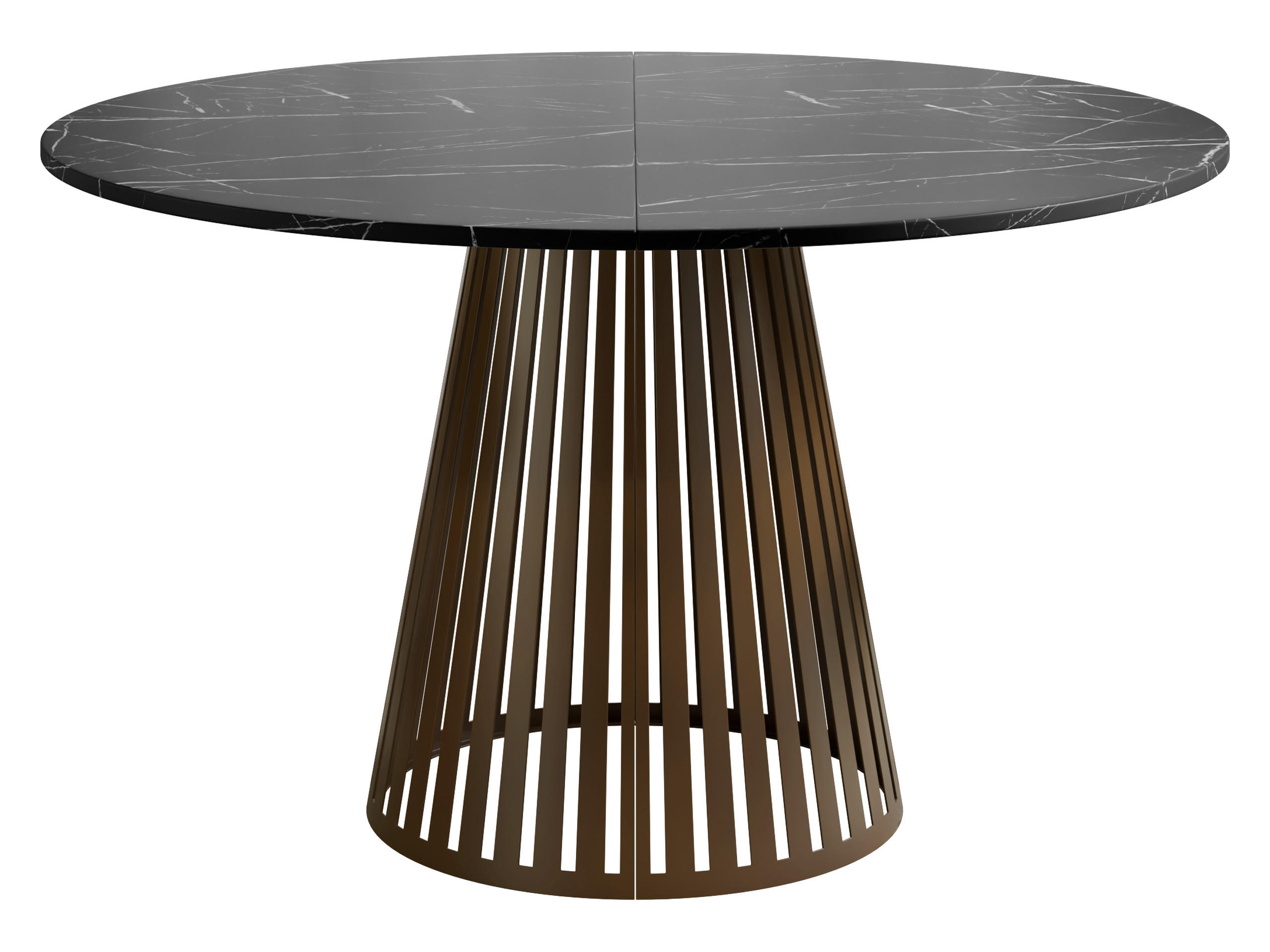 ESSTISCH ausziehbar Cone Braun 120 - Schwarz/Braun, Holzwerkstoff/Metall (120/120/76cm) - MIRJAN24