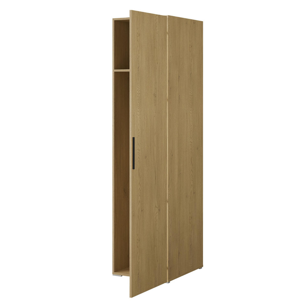 DREHTÜRENSCHRANK Napoli 1D 50 Eiche Cremona (schwarzer oder goldener Griff) - Eichefarben/Silberfarben, Holzwerkstoff/Kunststoff (50/35/60cm) - mzm24