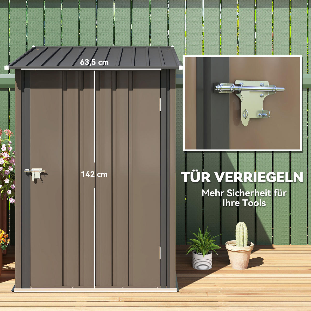 GARTENHAUS Braun 100.0/103.0/160.0cm - Braun, Metall (103/160/100cm)